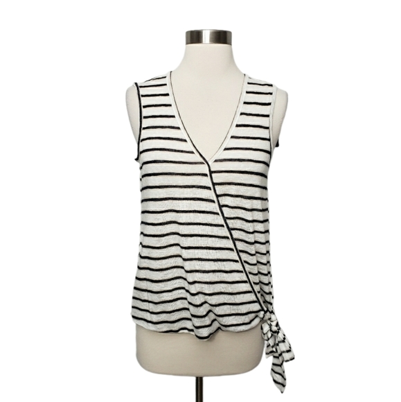 NWT Nordstrom Bobeau XS Striped Side Tie Knit Sleeveless Top - Picture 1 of 10
